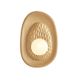 Sybella Wall Sconce 11", Beech Wood and Aged Brass