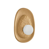 Sybella Wall Sconce 11", Beech Wood and Aged Brass