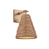 Grove Wall Sconce 11", Braided Jute and Patina Brass