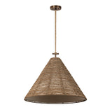 Grove Extra Large Pendant 30", Braided Jute and Patina Brass