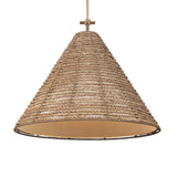 Grove Extra Large Pendant 30", Braided Jute and Patina Brass