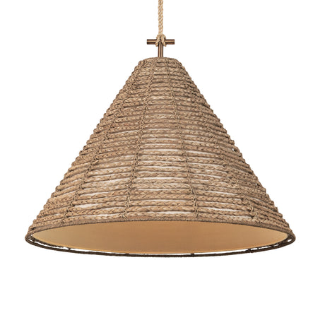 Grove Extra Large Pendant 30", Braided Jute and Patina Brass