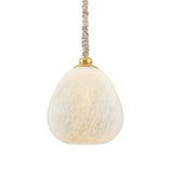 Elisha Swag Pendant 12", Cloud Glass and Aged Brass