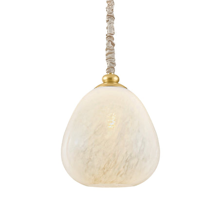 Elisha Swag Pendant 12", Cloud Glass and Aged Brass