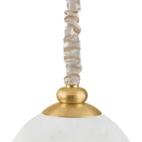 Elisha Swag Pendant 12", Cloud Glass and Aged Brass