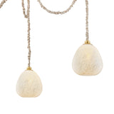 Elisha 3 Light Swag Chandelier, Cloud Glass and Aged Brass