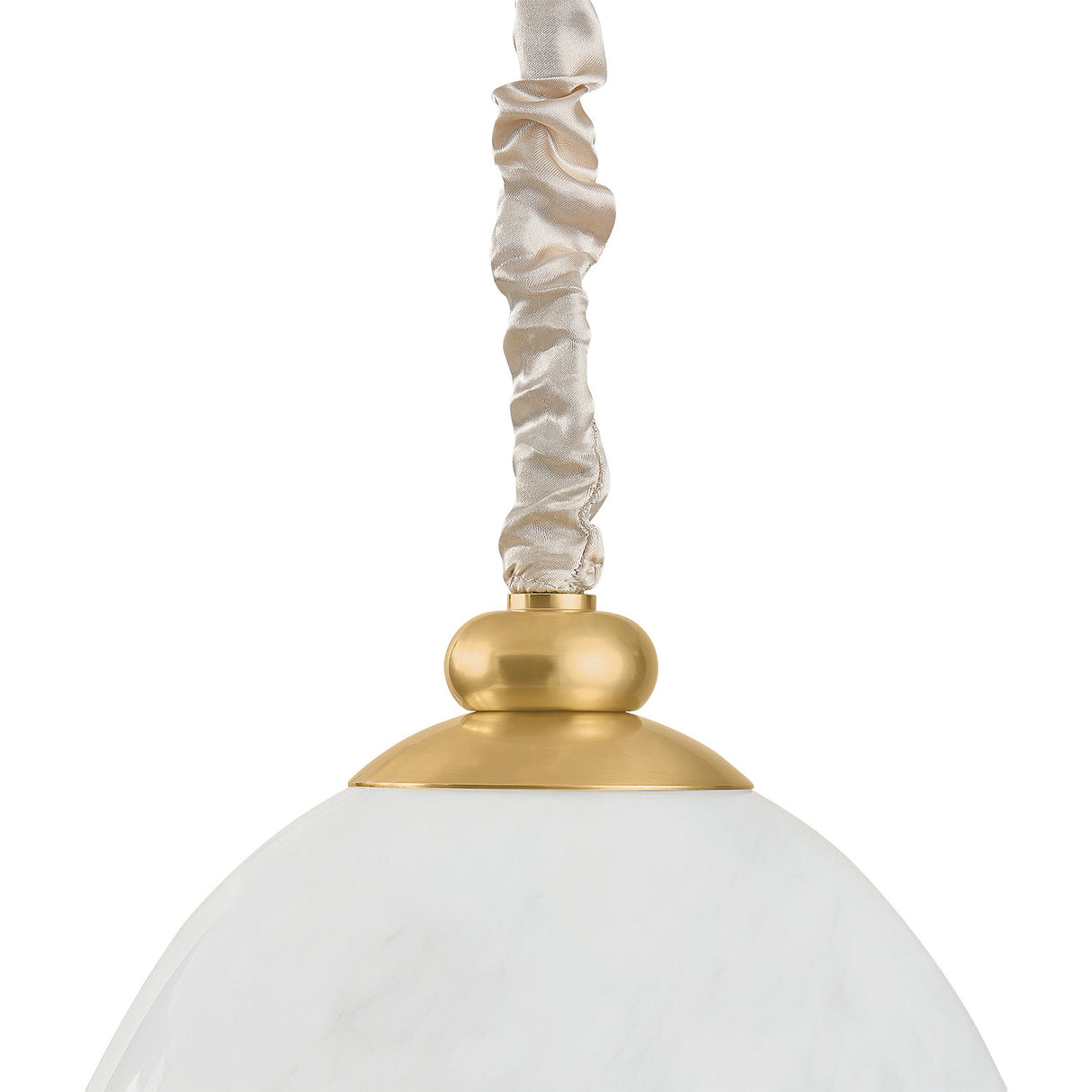 Elisha 3 Light Swag Chandelier, Cloud Glass and Aged Brass