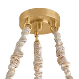 Elisha 3 Light Swag Chandelier, Cloud Glass and Aged Brass