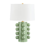 Tavia Table Lamp 26", Sage Crackle Ceramic and Aged Brass