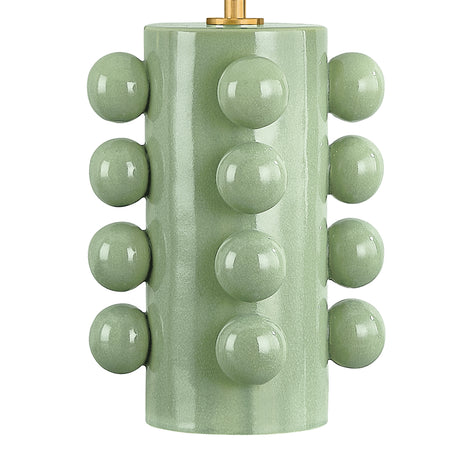 Tavia Table Lamp 26", Sage Crackle Ceramic and Aged Brass