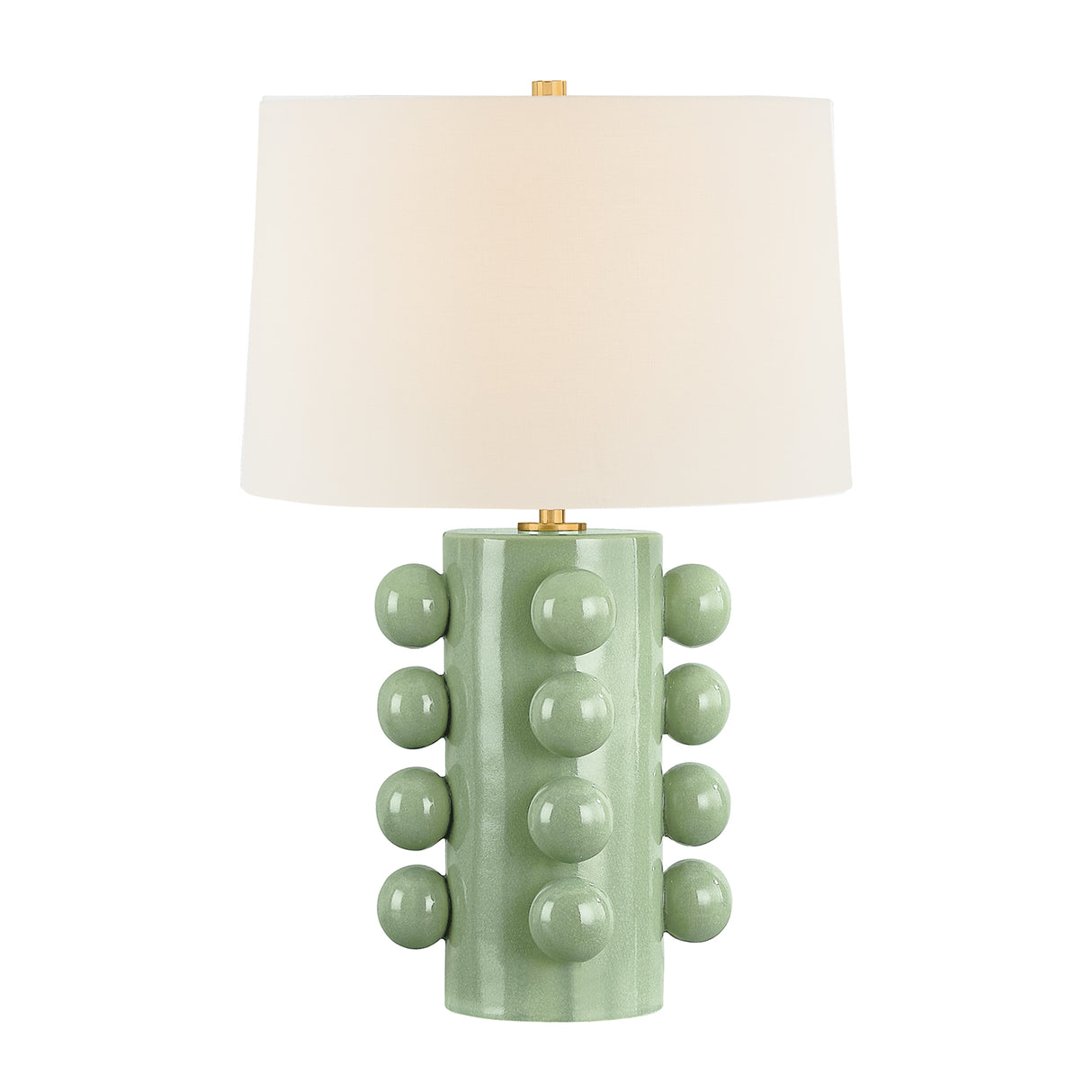 Tavia Table Lamp 26", Sage Crackle Ceramic and Aged Brass