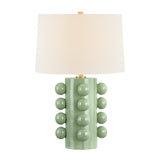 Tavia Table Lamp 26", Sage Crackle Ceramic and Aged Brass