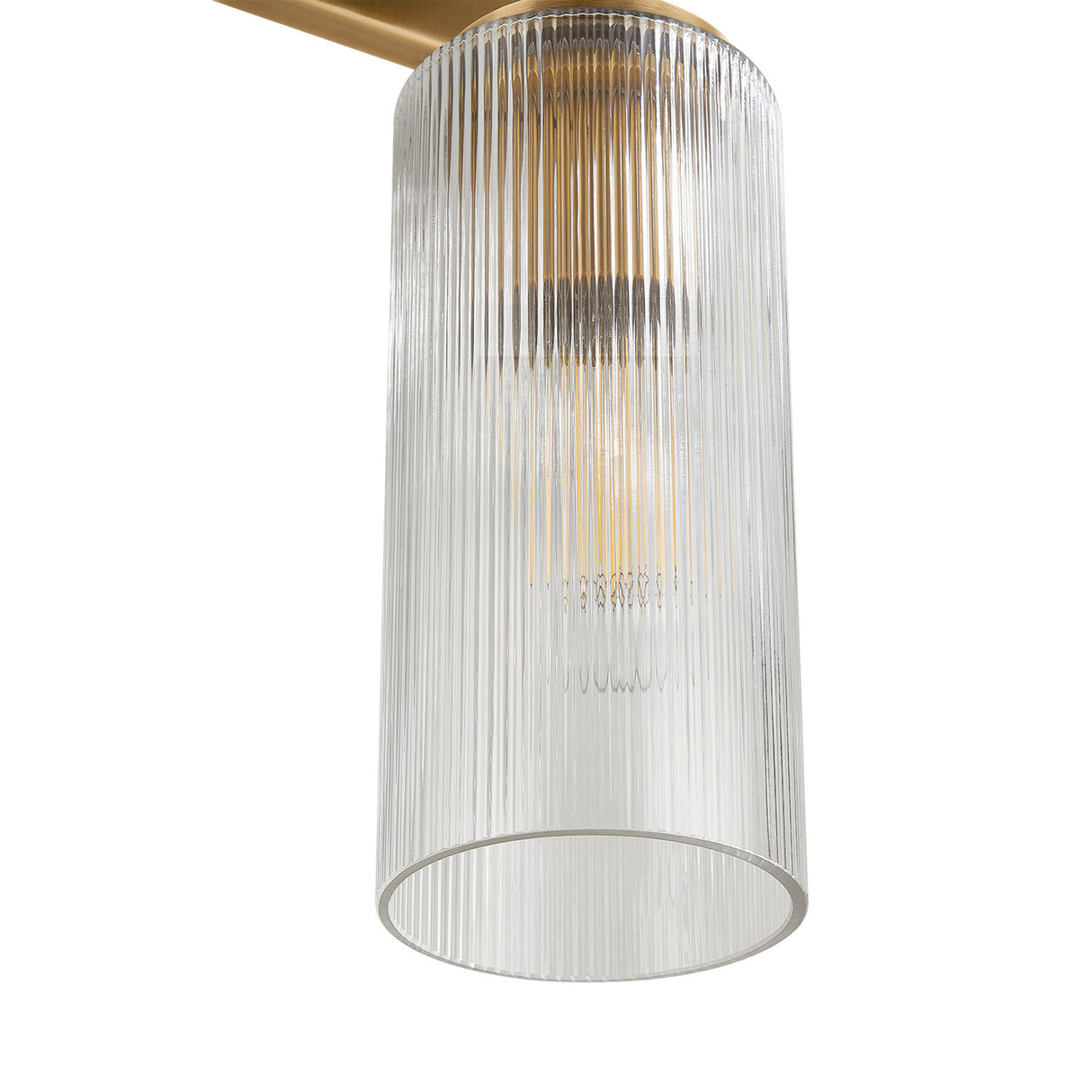 Webster Outdoor Wall Light, Medium 18", Patina Brass and Clear Reeded Glass