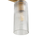 Webster Outdoor Wall Light, Medium 18", Patina Brass and Clear Reeded Glass