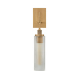 Webster Outdoor Wall Light, Large 22", Patina Brass and Clear Reeded Glass