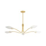Xenia 5 Light Chandelier 56", Aged Brass and Art Glass