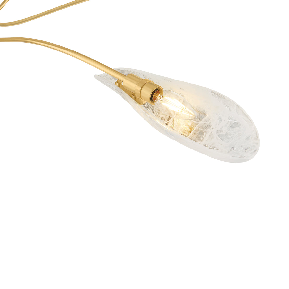 Xenia 6 Light Chandelier 72", Aged Brass and Art Glass