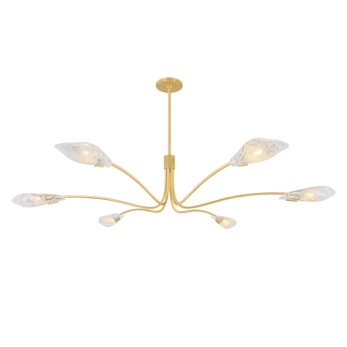 Xenia 6 Light Chandelier 72", Aged Brass and Art Glass