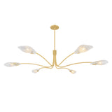 Xenia 6 Light Chandelier 72", Aged Brass and Art Glass