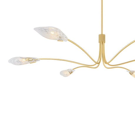 Xenia 6 Light Chandelier 72", Aged Brass and Art Glass