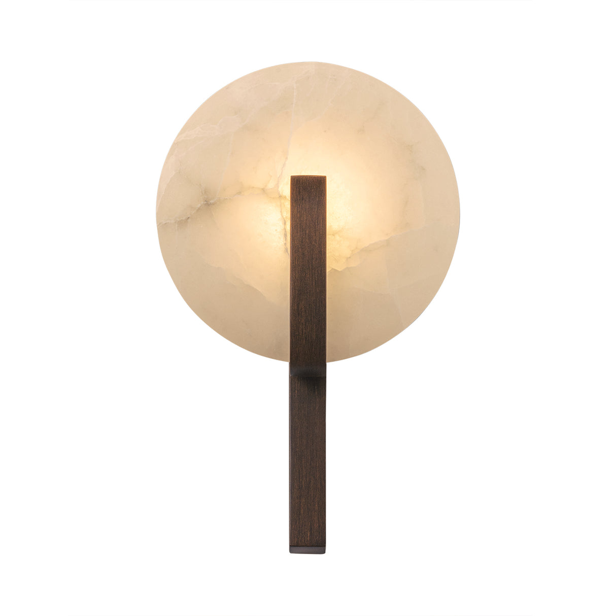 Zahara LED Wall Sconce 16", Alabaster and Bronze Leaf