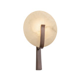Zahara LED Wall Sconce 16", Alabaster and Bronze Leaf