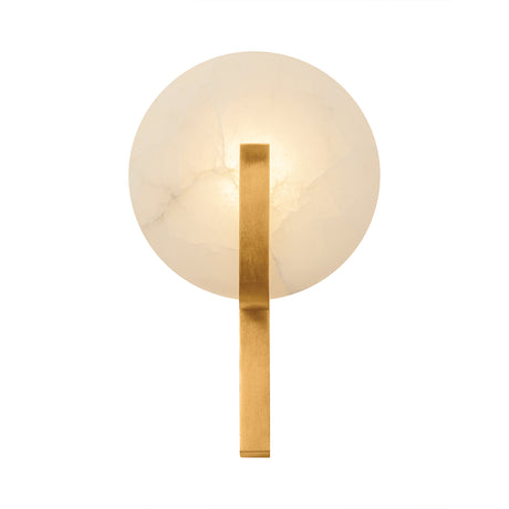 Zahara LED Wall Sconce 16", Alabaster and Gold Leaf