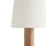 Waylen Rechargeable Table Lamp 14", Light Oak and Aged Brass