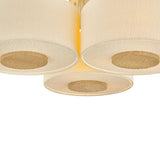 Wolfe Extra Large Semi-Flush 40", Ivory Boucle, Aged Brass and Beech Wood