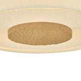 Wolfe Medium Semi-Flush 18", Ivory Boucle, Aged Brass and Beech Wood