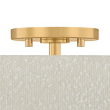 Wolfe Medium Semi-Flush 18", Ivory Boucle, Aged Brass and Beech Wood