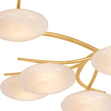 Brinley 12 Light LED Semi-Flush 45", Gold Leaf and Cloud Glass