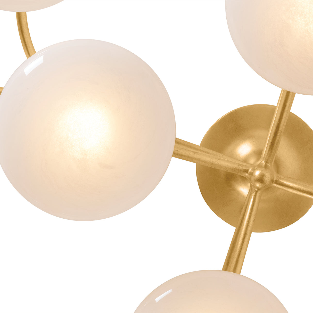 Brinley 12 Light LED Semi-Flush 45", Gold Leaf and Cloud Glass