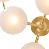Brinley 12 Light LED Semi-Flush 45", Gold Leaf and Cloud Glass