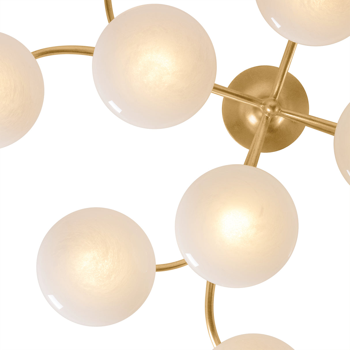 Brinley 12 Light LED Semi-Flush 45", Gold Leaf and Cloud Glass