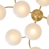 Brinley 12 Light LED Semi-Flush 45", Gold Leaf and Cloud Glass