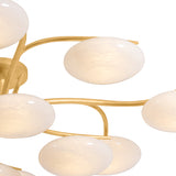 Brinley 12 Light LED Semi-Flush 45", Gold Leaf and Cloud Glass