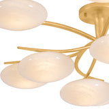 Brinley 12 Light LED Semi-Flush 45", Gold Leaf and Cloud Glass