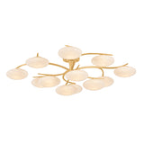 Brinley 12 Light LED Semi-Flush 45", Gold Leaf and Cloud Glass