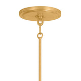 Dalton LED Chandelier 40". Natural Raffia and Gold Leaf