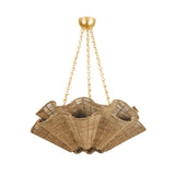Andorra Large Chandelier 30", Natural Jute and Gold Leaf