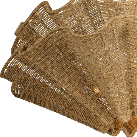 Andorra Extra Large Chandelier 44", Natural Jute and Gold Leaf