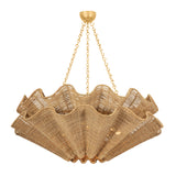 Andorra Extra Large Chandelier 44", Natural Jute and Gold Leaf