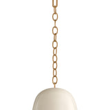 Briony Small Pendant 9", Ivory Glaze and Patina Brass