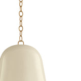 Briony Medium Pendant 15", Ivory Glaze and Patina Brass