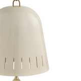 Briony Medium Pendant 15", Ivory Glaze and Patina Brass