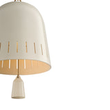 Briony Medium Pendant 15", Ivory Glaze and Patina Brass