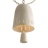 Briony 3 Light Swag Chandelier, Ivory Glaze and Patina Brass