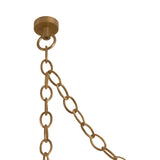 Briony 3 Light Swag Chandelier, Ivory Glaze and Patina Brass