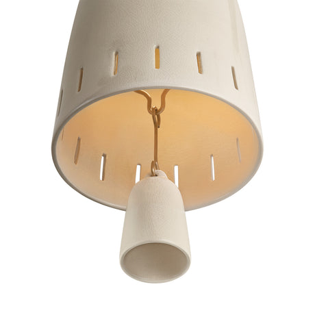 Briony 3 Light Swag Chandelier, Ivory Glaze and Patina Brass